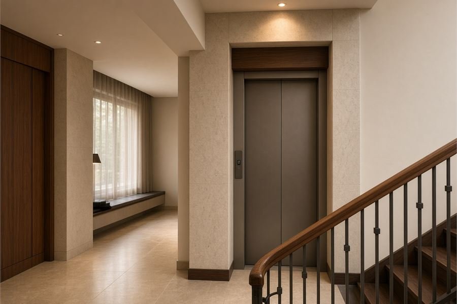 Home elevator in a villa